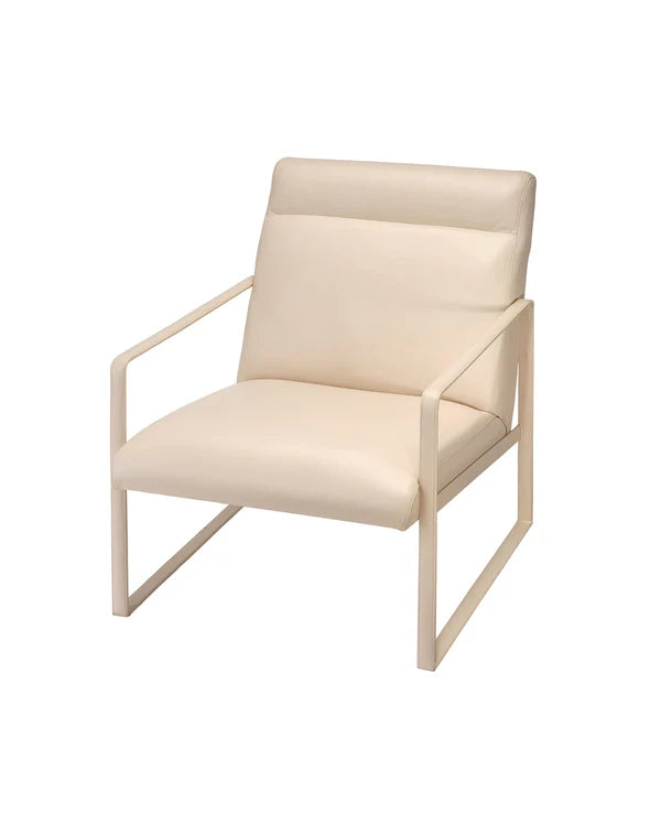 Hemingway Accent Chair, Cream Leather
