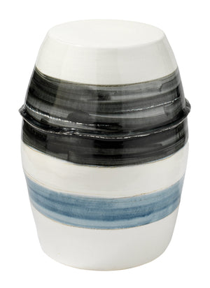 Horizon Striped Indoor/Outdoor Ceramic Side Table