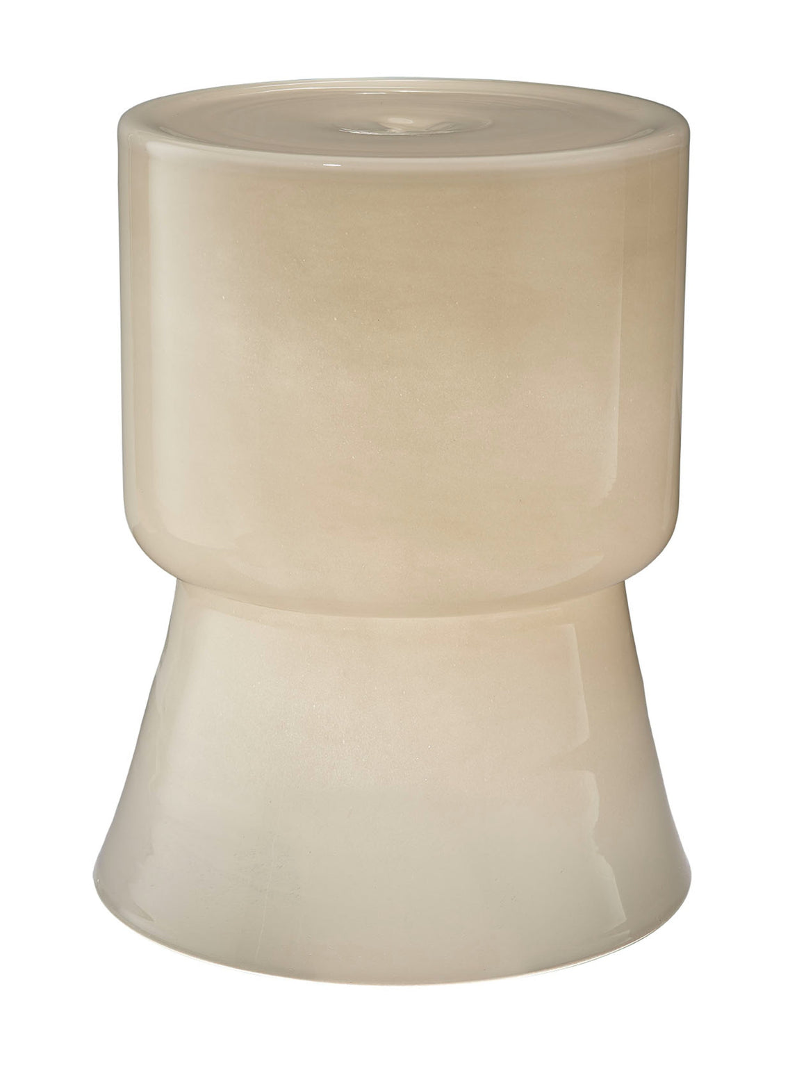 Huntington Garden Glass Stool, Cream