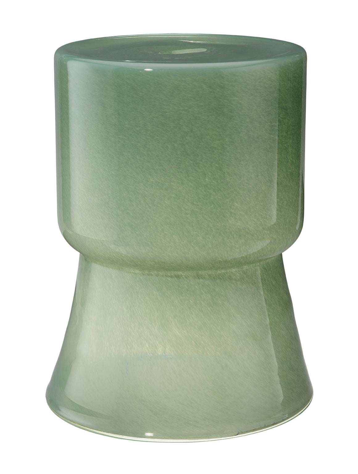 Huntington Garden Glass Stool, Green
