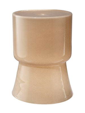 Huntington Garden Glass Stool, Taupe