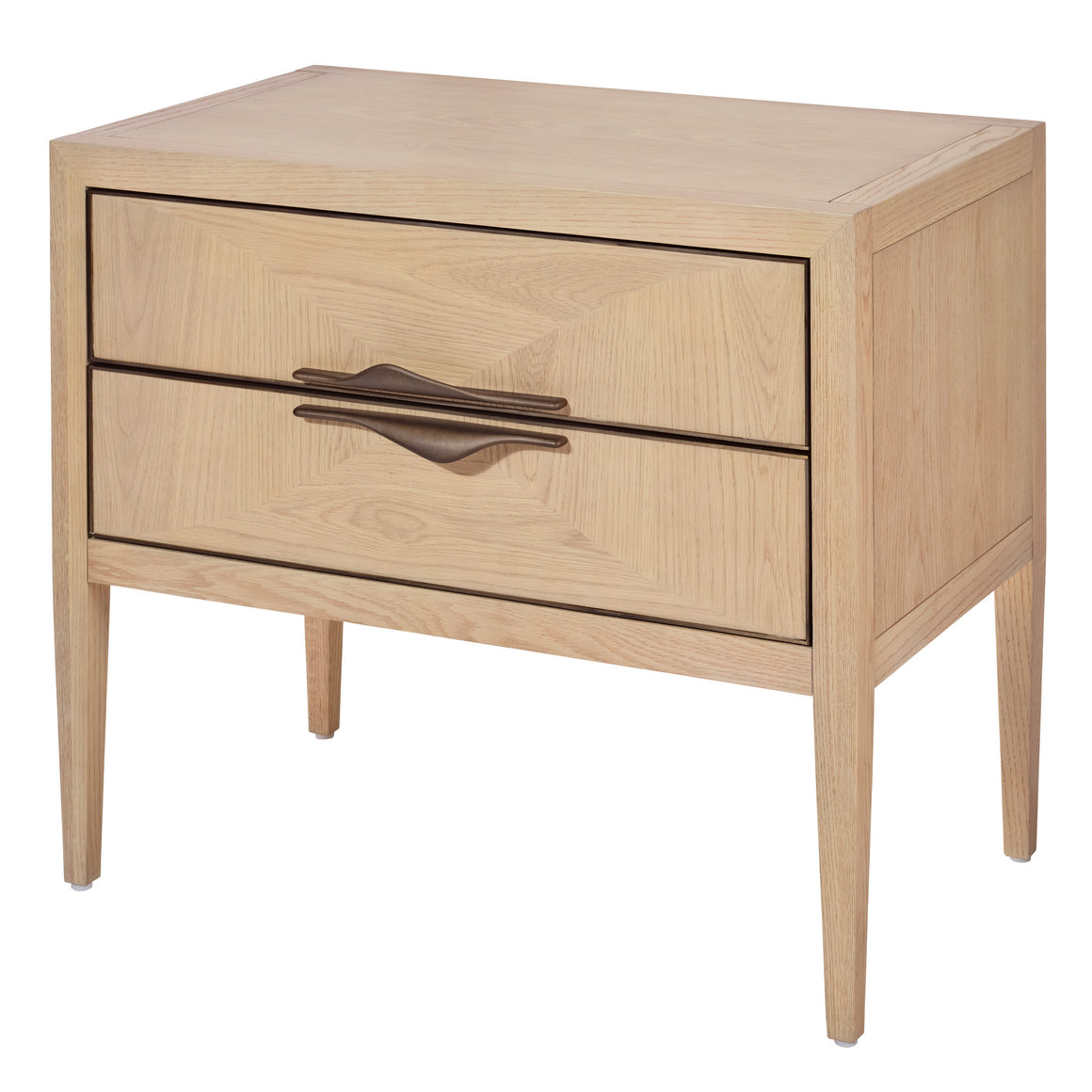 Landmark Two Drawer Nightstand, Pale Oak