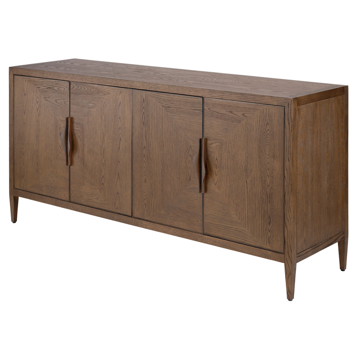 Landmark Four Door Credenza, Brown Sugar Oak