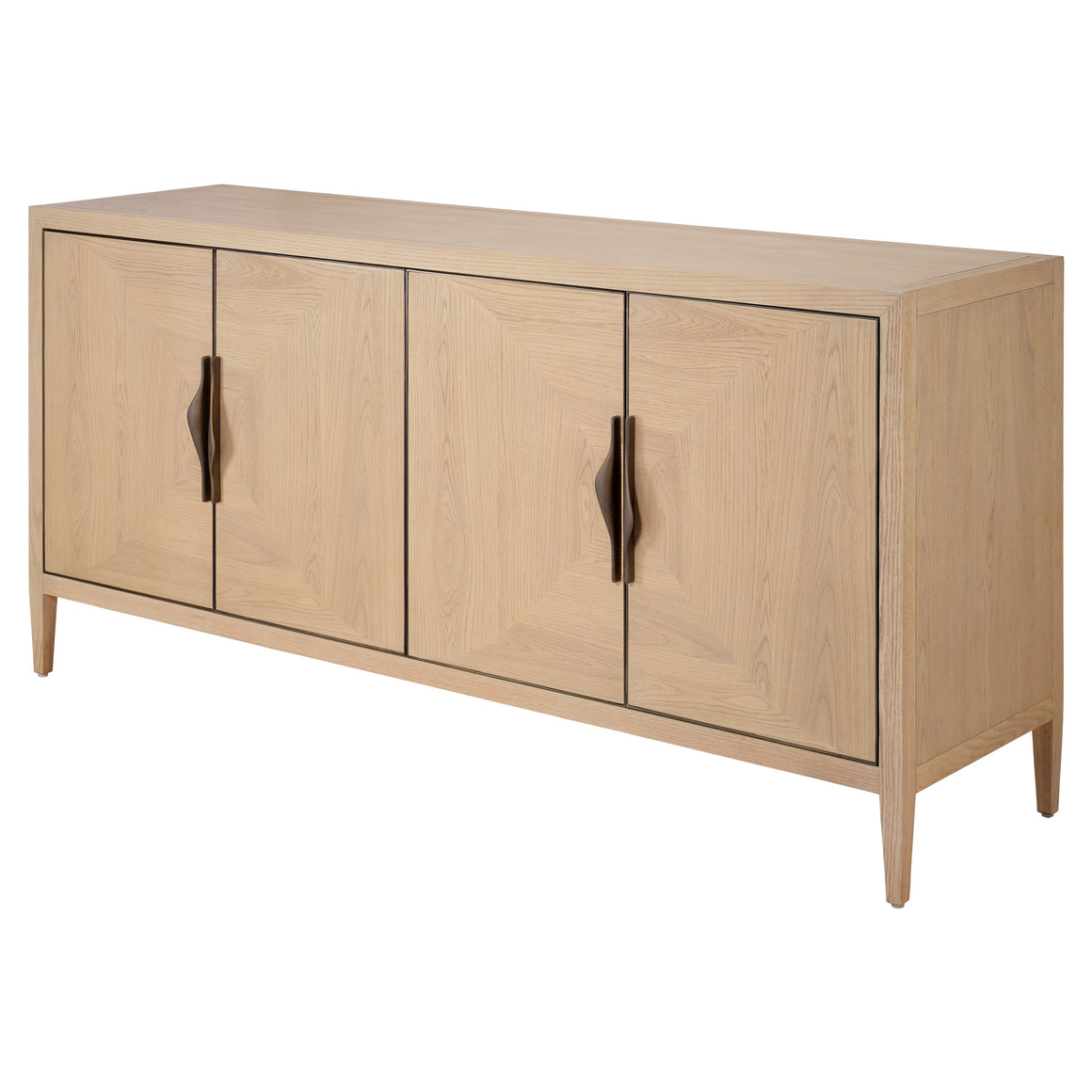 Landmark Four Door Credenza, Pale Oak