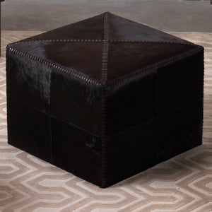 Espresso Hair on Hide Ottoman, Large