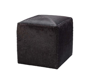 Espresso Hair on Hide Ottoman, Small