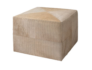 Pinstripe Hide Ottoman, Large