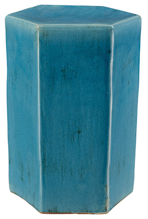 Porto Ceramic Indoor/Outdoor Side Table-Large, Azure
