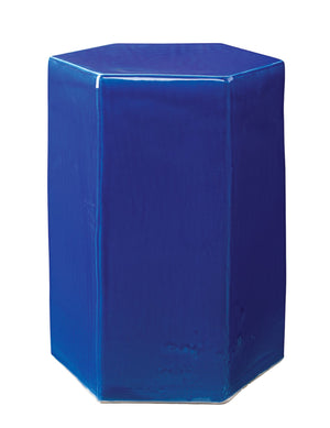 Porto Ceramic Side Indoor/Outdoor Table-Large, Cobalt Blue