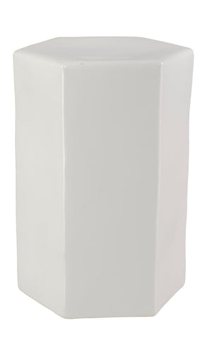 Porto Ceramic Indoor/Outdoor Side Table-Large, White