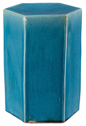 Porto Ceramic Indoor/Outdoor Side Table-Small, Azure