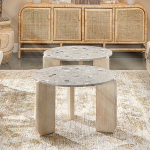 Quarry Wood and Terrazzo Stone Coffee Table