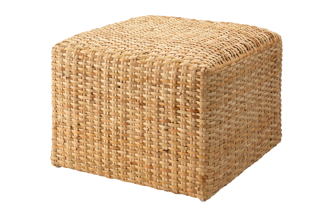 Hand-woven Natural Rattan Large Ottoman