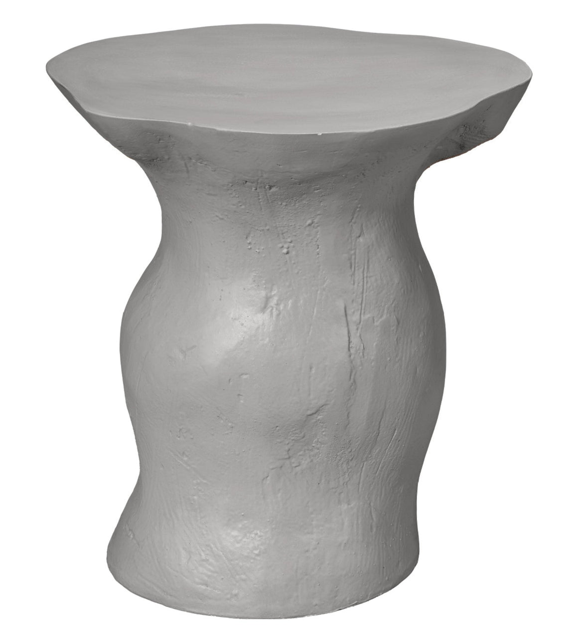 Sculpt Fiber Glass Indoor & Outdoor Side Table, Cement Rustic