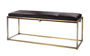 Shelby Hide Bench, Brown