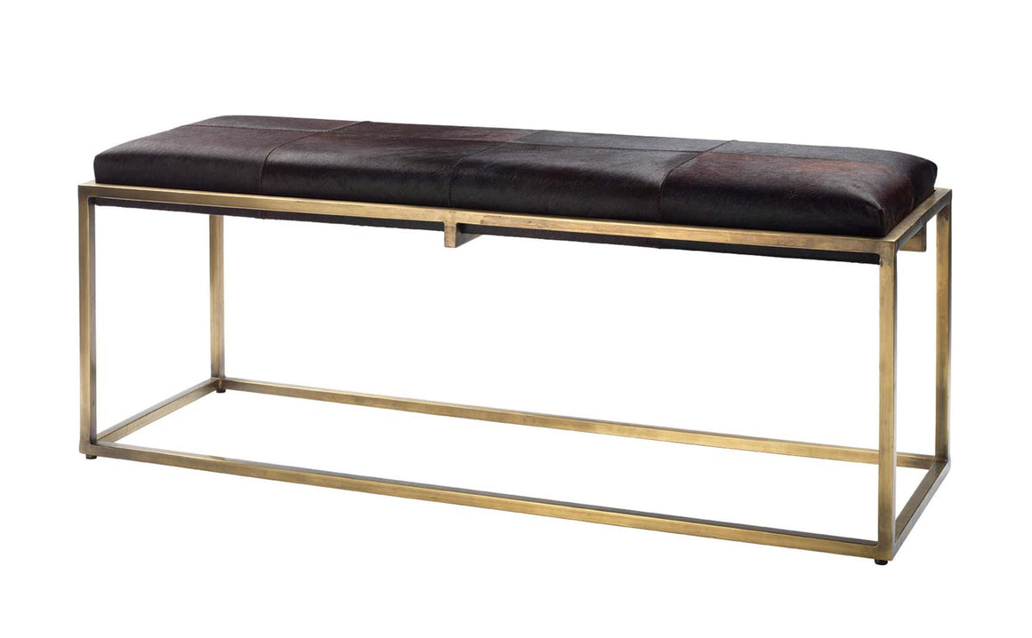 Shelby Hide Bench, Brown