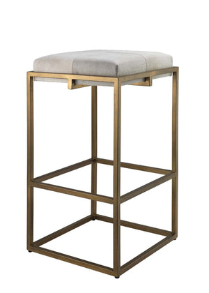 Shelby Hide Bar Stool, White