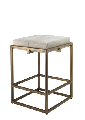 Shelby Hide Counter Stool, White