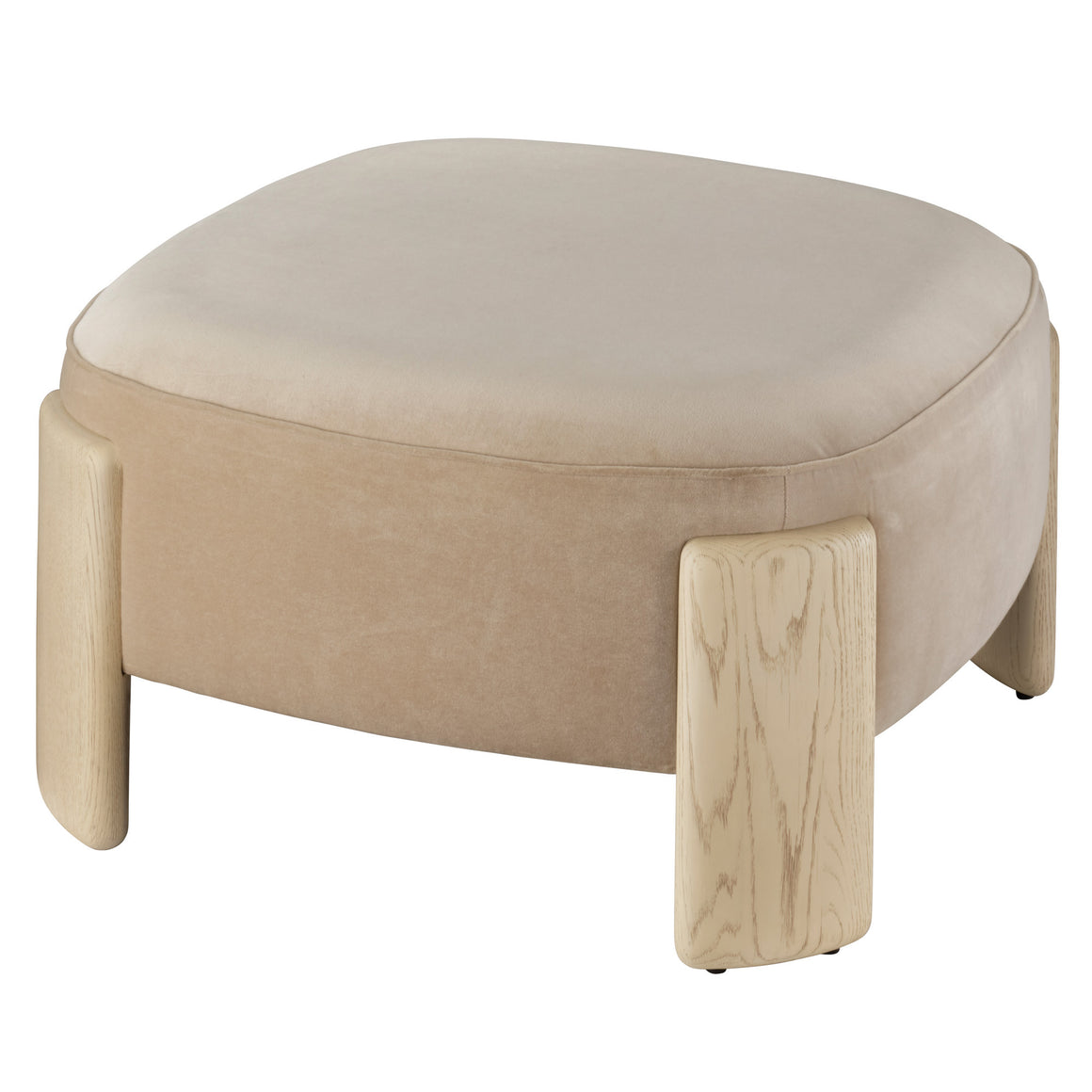 Tarte Ottoman, Earl Grey Velvet and Pale Oak