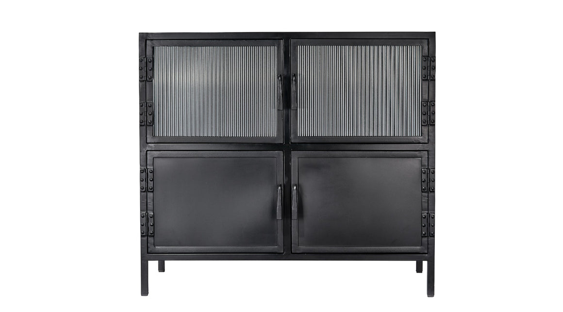 Vitrino 4 Door Iron Side Table