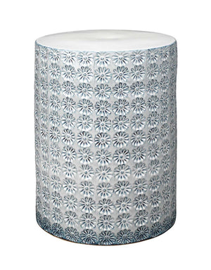 Wildflower Indoor/Outdoor Ceramic Side Table, Blue