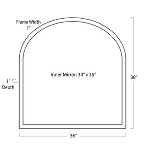 Knox Leather Mantle Mirror (Black)