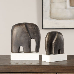 Uttermost Timeless Tusk Bronze Sculptures Set/2