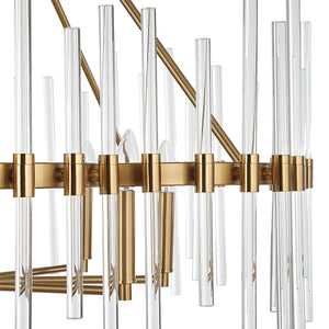 Uttermost Crystal Stick 8 Light Brass Chandelier