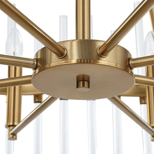 Uttermost Crystal Stick 8 Light Brass Chandelier