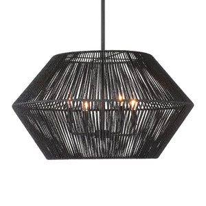 Uttermost Suva 4 Light Black Rope Pendant