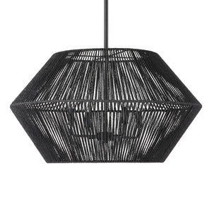 Uttermost Suva 4 Light Black Rope Pendant