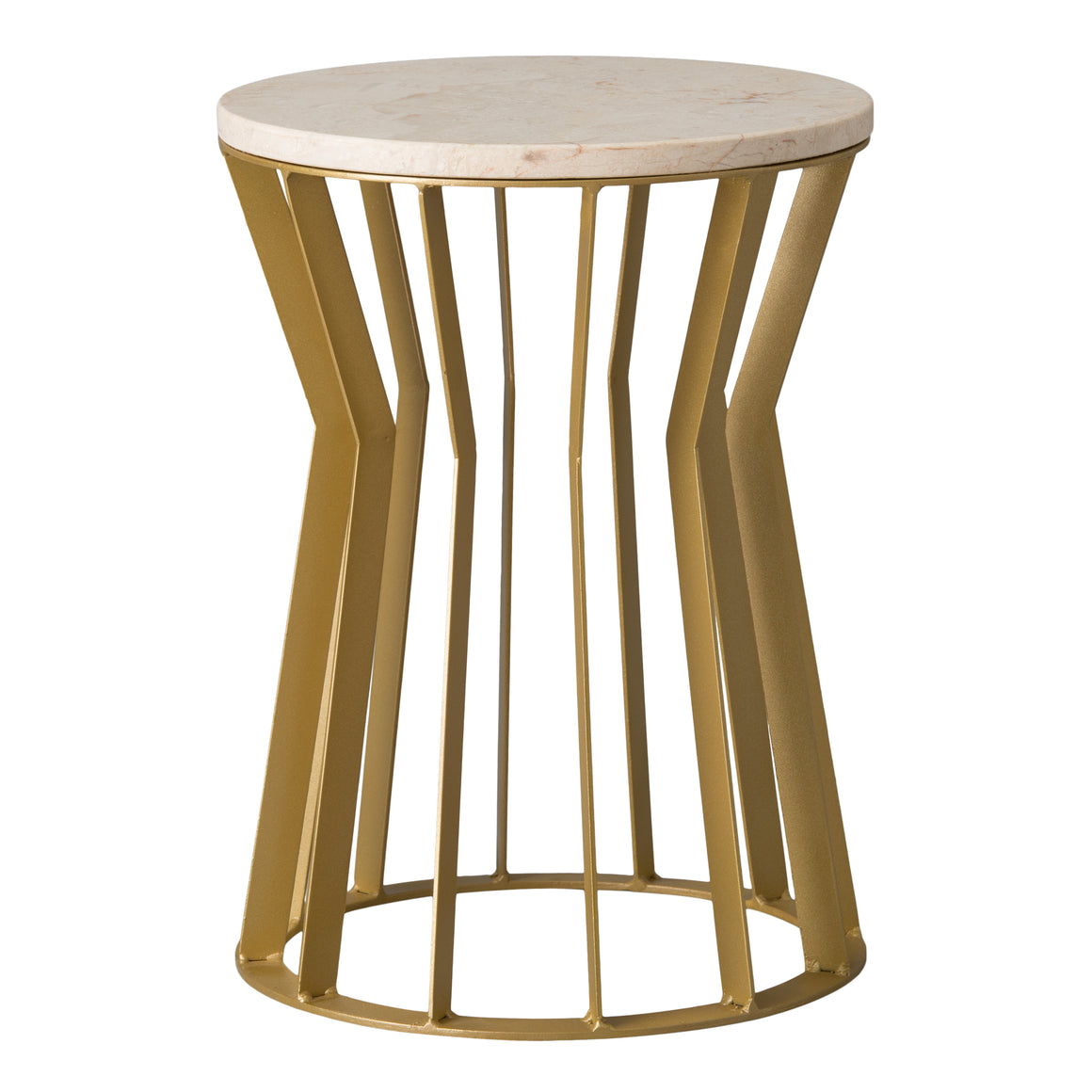 Millie Stool/Tbl, Gold W/Wt Granite 17X22"H