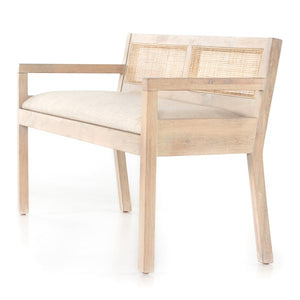 Clarita Accent Bench-White Wash Mango