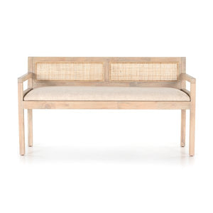 Clarita Accent Bench-White Wash Mango