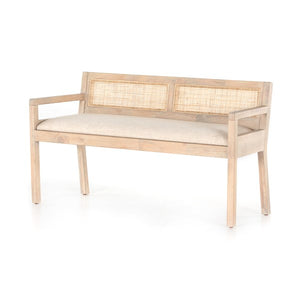 Clarita Accent Bench-White Wash Mango