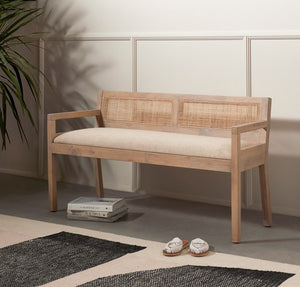 Clarita Accent Bench-White Wash Mango