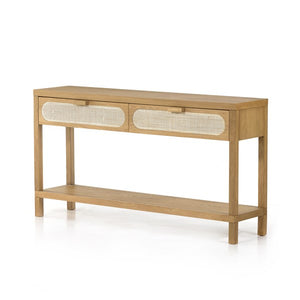 Allegra Console Table-Honey Oak Veneer