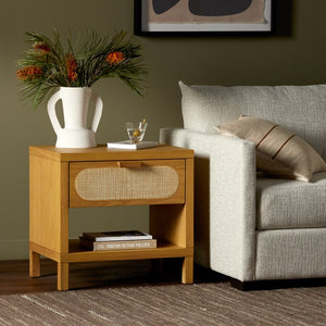 Allegra End Table-Honey Oak Veneer