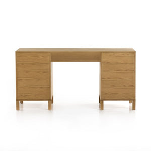 Allegra Executive Desk-Honey Oak Veneer