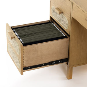 Allegra Executive Desk-Honey Oak Veneer