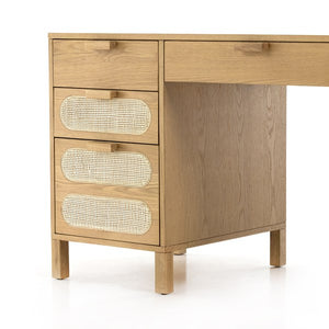 Allegra Executive Desk-Honey Oak Veneer