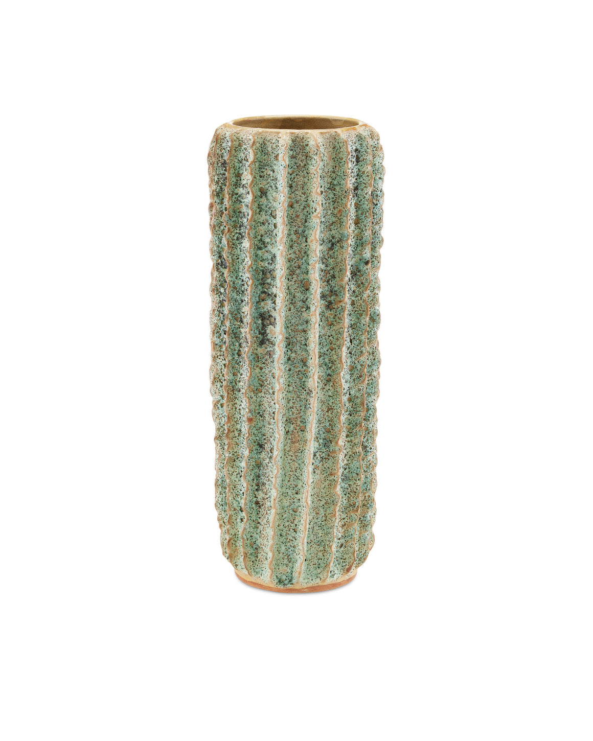 Sunken Boat Tall Green Vase