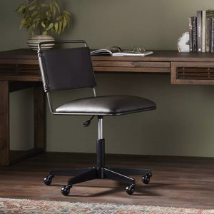 Wharton Desk Chair - Distressed Black