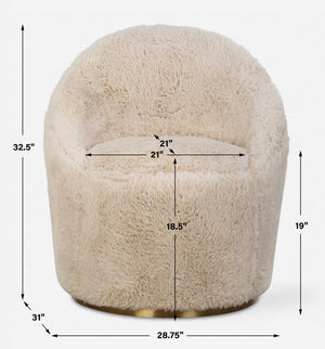 Uttermost Crue Sheepskin Swivel Chair