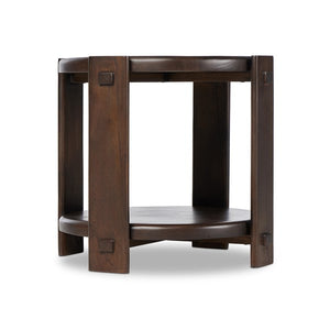 Two Tier End Table-Matte Brown Neem