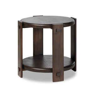 Two Tier End Table-Matte Brown Neem