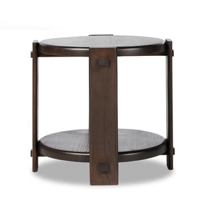 Two Tier End Table-Matte Brown Neem