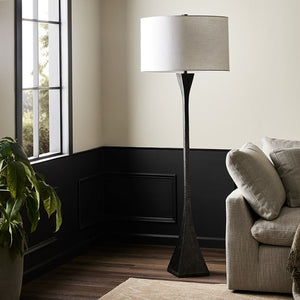 Tapered Forged Floor Lamp-Forged Blk