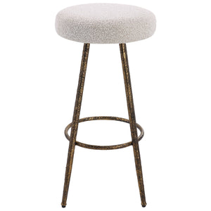 Uttermost Braven White Fabric Counter Stool