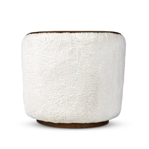 Kittridge Swivel Chair-Ivory Angora